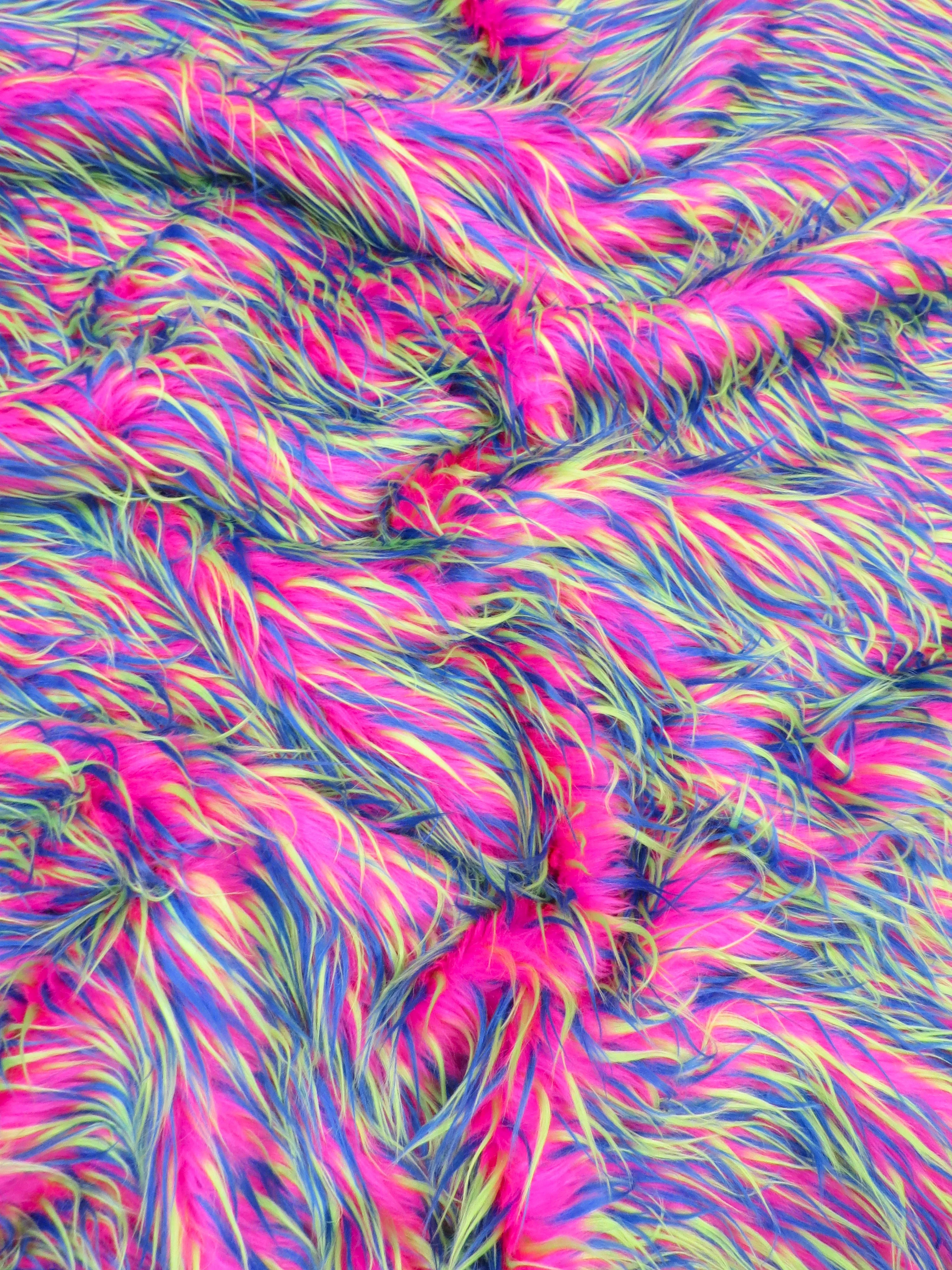 2 and 3 Tone Spiked Shaggy Long Pile Faux Fur Fabric / Sold by The Yard - Image 34