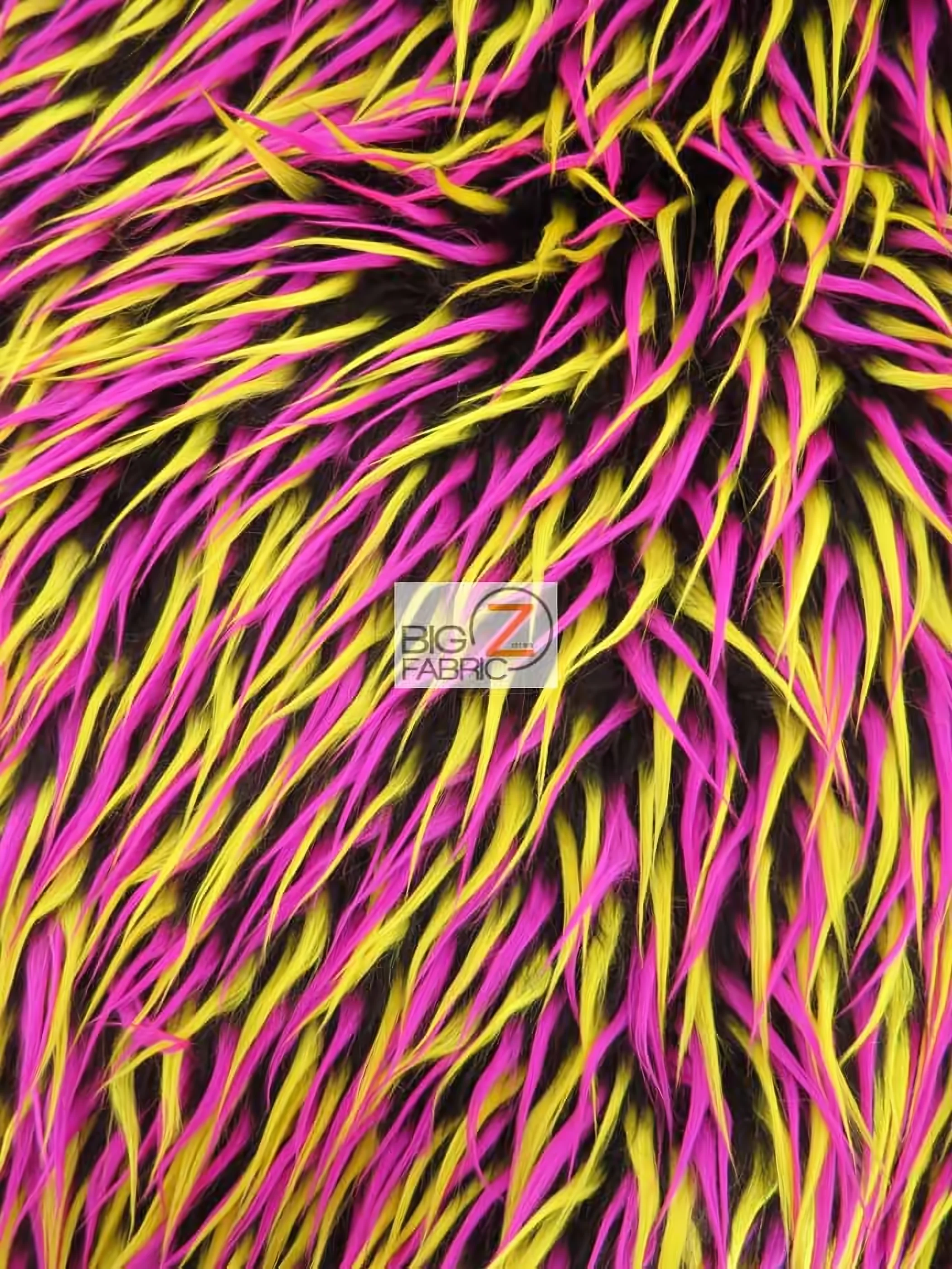 2 and 3 Tone Spiked Shaggy Long Pile Faux Fur Fabric / Sold by The Yard - Image 50