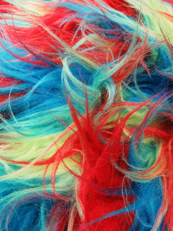 3 Tone Rainbow Shaggy Long Pile Faux Fur Fabrics / Sold by The Yard - Image 14