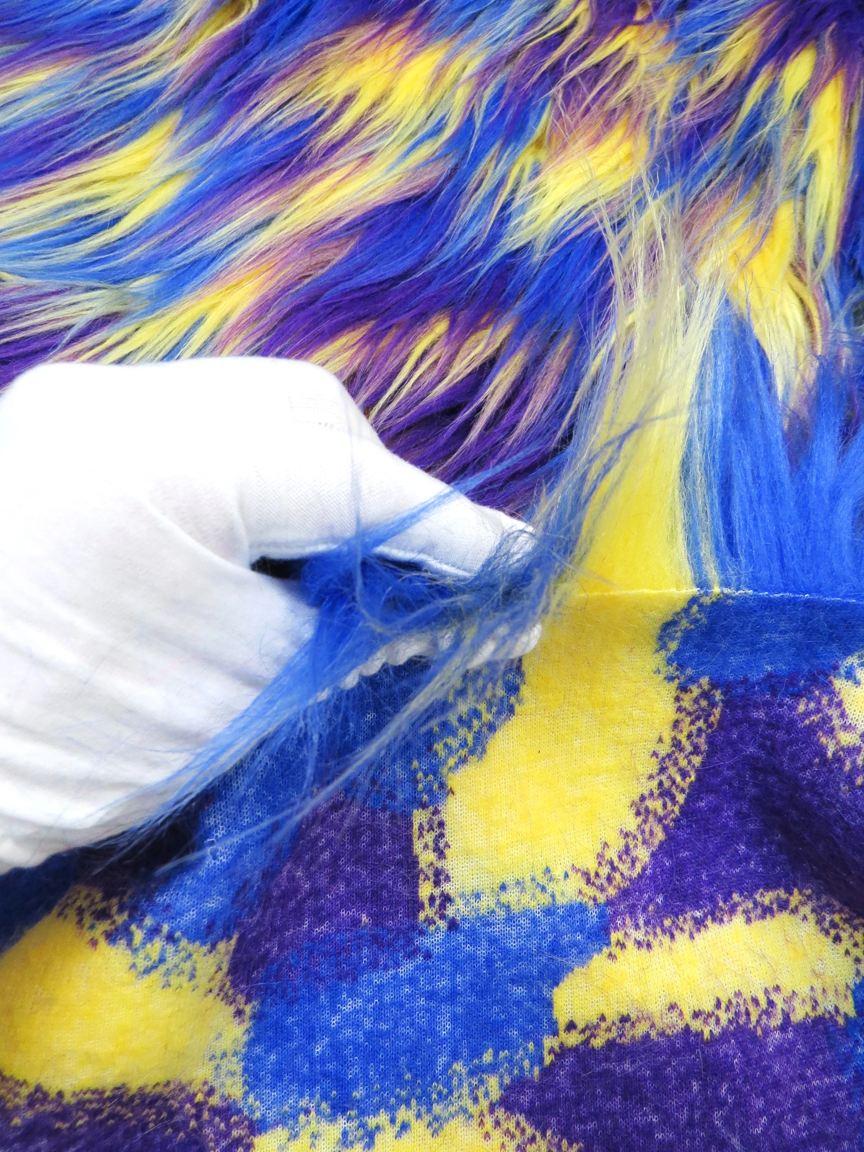 3 Tone Rainbow Shaggy Long Pile Faux Fur Fabrics / Sold by The Yard - Image 3