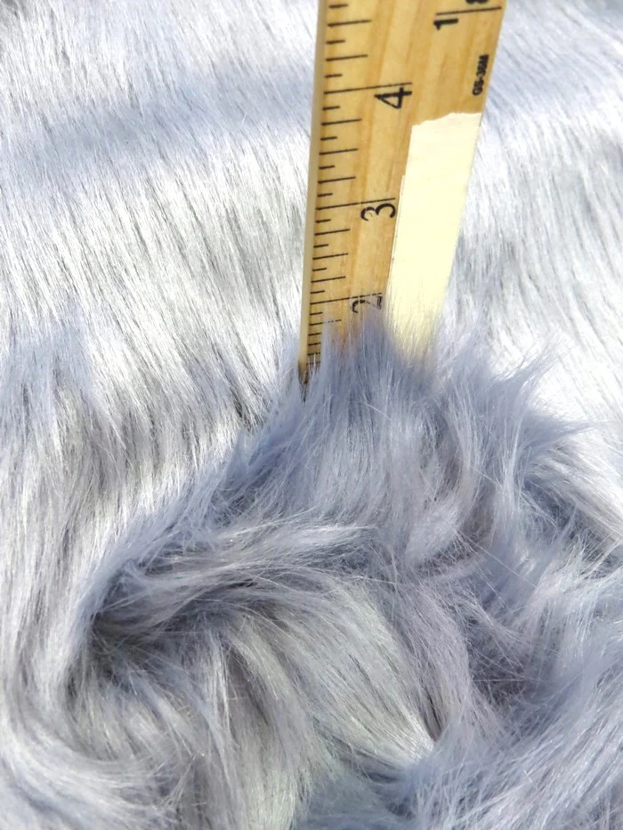 White Solid Shaggy Long Pile Faux Fur Fabric / Sold By The Yard - Image 4