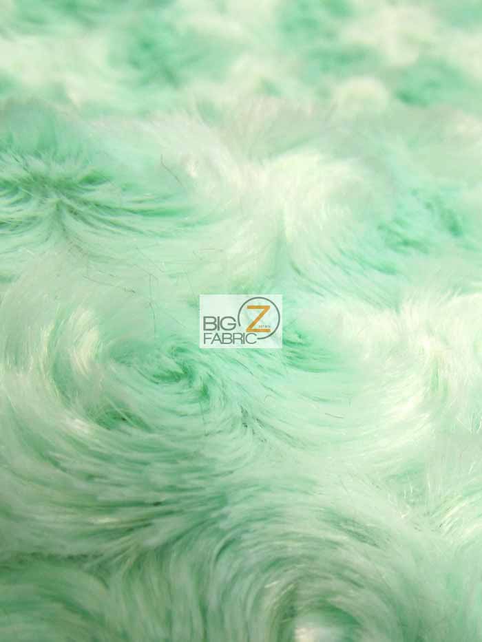 Lime Green Minky Rose/Rosette Floral Baby Soft Fabric / Sold By The Yard - Image 3