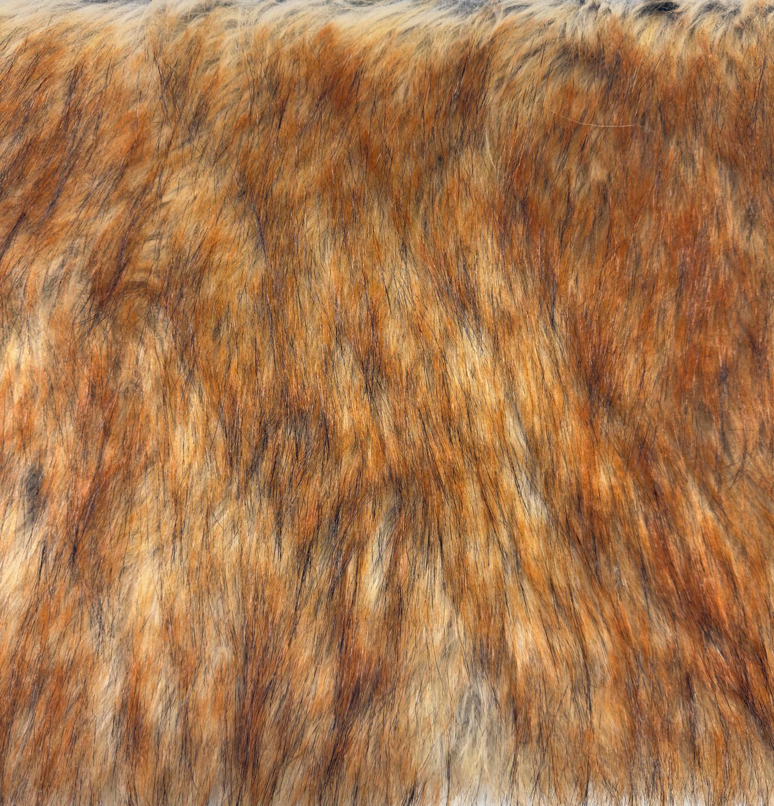 Red Wolf Animal Coat Costume Faux Fur Fabric / Sold By The Yard | DEADSTOCK - Image 3