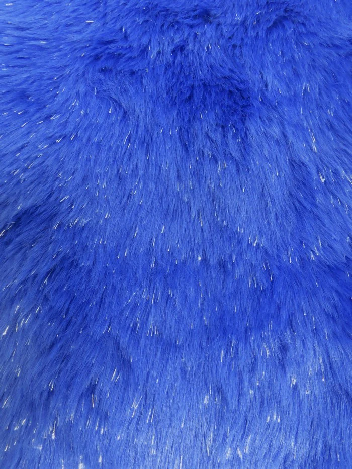 Yellow Solid Shiny Tinsel Long Pile Faux Fur Fabric / Sold By The Yard - Image 7